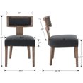 thumbnail image 7 of Guyou Mid Century Modern Dining Chairs Set of 2, Farmhouse Linen Upholstered Metal Nailhead Trim Kitchen Chairs with Curved Backrest and Hardwood Legs, Charcoal, 7 of 7