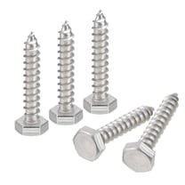 Uxcell Hex Head Lag Screws Bolts, 1/4" x 1-1/2" 304 Stainless Steel Partial Thread Wood Screws, 20 Pack