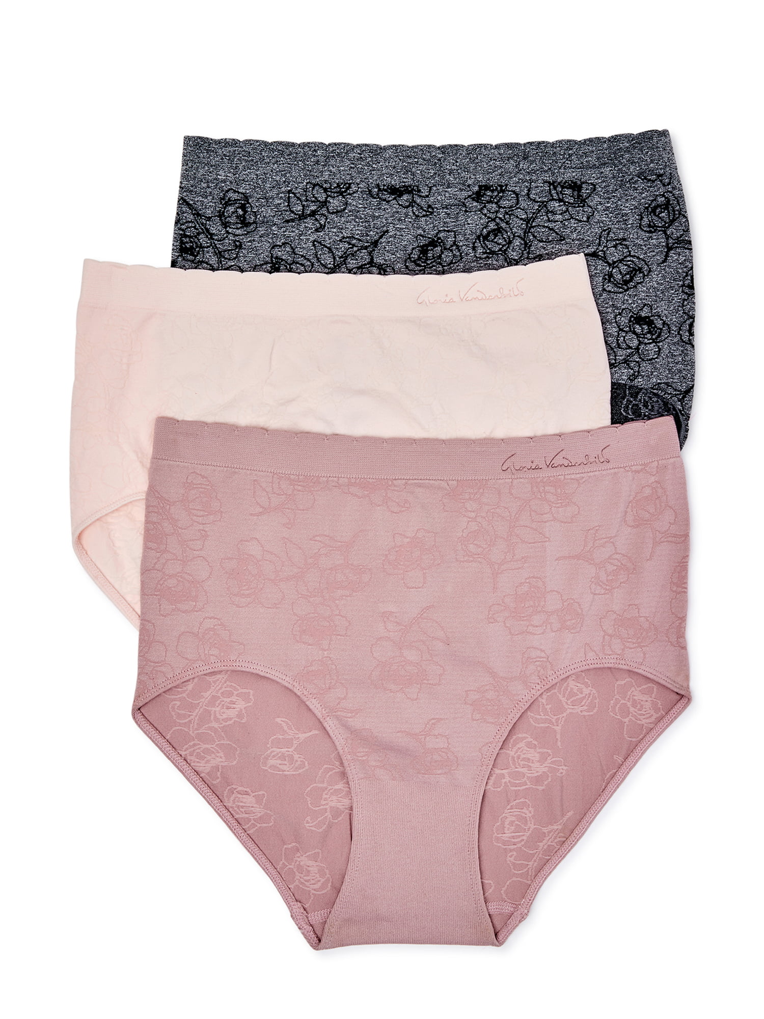 Gloria Vanderbilt Womens Underwear Panties Microfiber Invisible Edge Pack of 3 