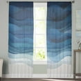 thumbnail image 2 of Navy Blue Ombre Sheer Curtains 96 Inches Long 2 Panels Set, Window Sheer Curtains for Living Room/Bedroom, Modern Moire Gradient Watercolor Light Filtering Rod Pocket Curtain 52'' x 96'' x 2, 2 of 7