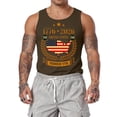 thumbnail image 2 of Hogleaql American Usa Flag Tank Top for Men 4th Of July Usa Muscle American Flag Graphic Sleeveless Shirt Crewneck Patriotic Gym Dressy Vest Gray M, 2 of 4