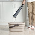 thumbnail image 5 of Eyliden Collapsible Plastic Bucket with Handle Grip for Mop Cleaning Washing Fit Sponge, Flat, Cotton Mop, Beige Color, 5 of 7