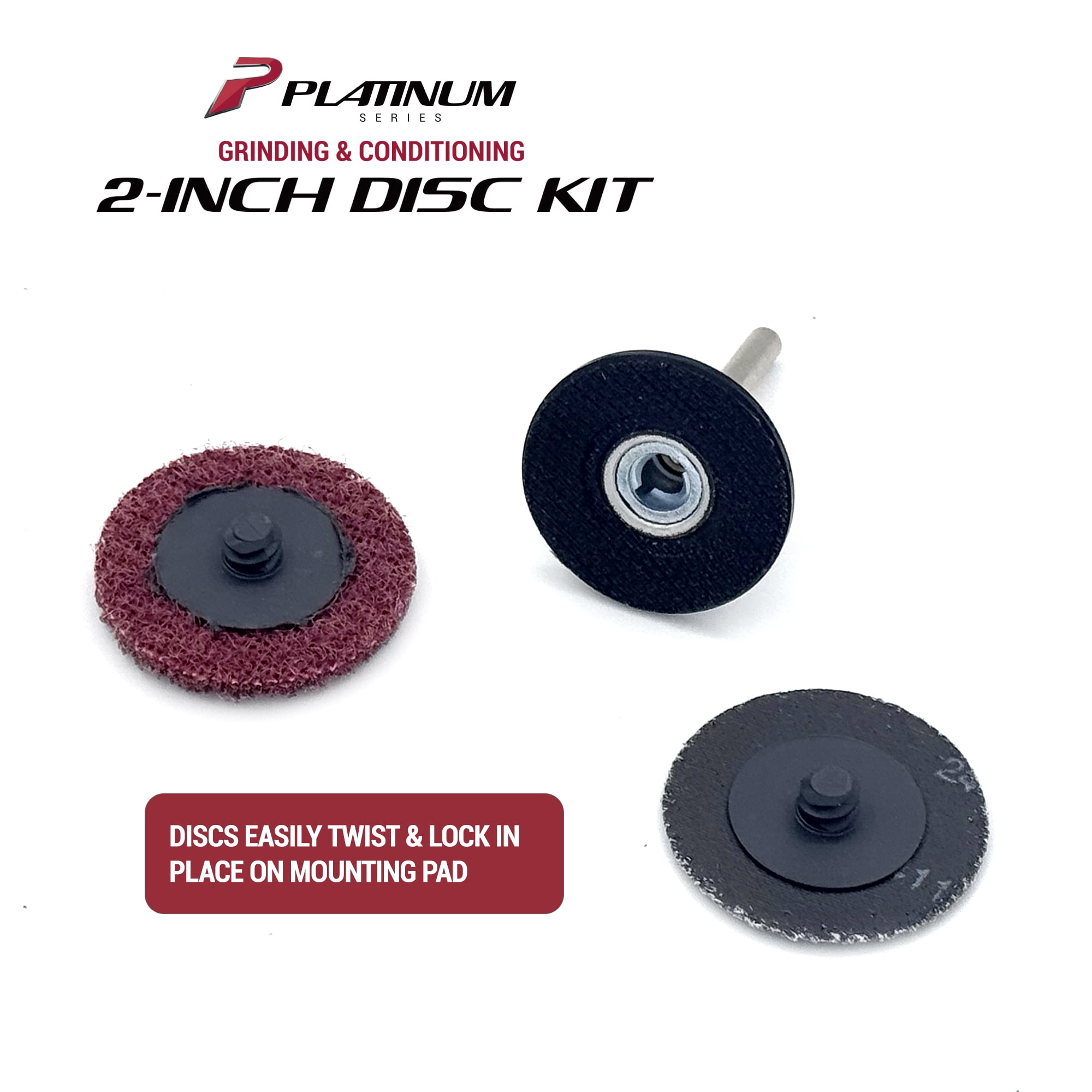 Platinum Series Auto Body Surface Grinding & Conditioning 2 inch Disc Set, Car, Truck, SUV, 7 Piece