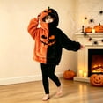 thumbnail image 7 of Grblisyd Unisex Kids Halloween Pumpkin Fleece Hoodie Jack O Lantern Sweatshirt with Pocket, 7 of 7