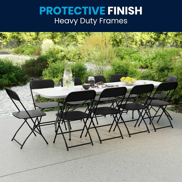 Flash Furniture Foldable 8' Plastic Training Table Set with Flash Furniture Foldable 8' Plastic Training Table Set with