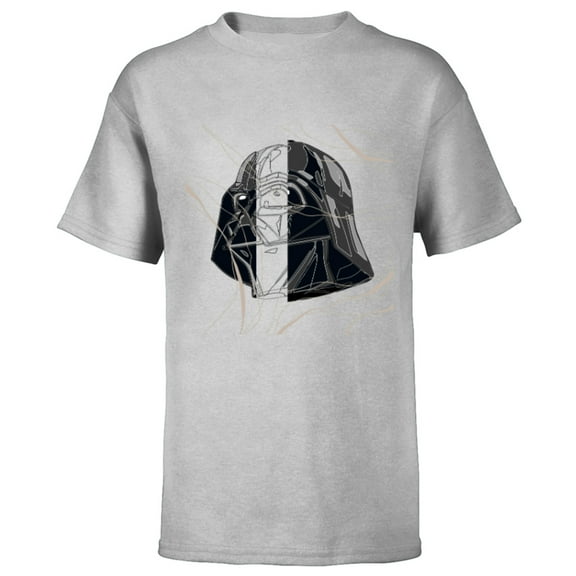 Star Wars Darth Vader Helmet in Windswept Lines - Short Sleeve T-Shirt for Kids - Customized-Athletic Heather
