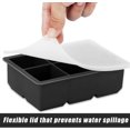 thumbnail image 4 of Silicone Ice Cube Tray, Large Ice Cube with Lid, Set of 2 Easy Release Ice Cubes, Ice Cubes Tray, Ice Cube Molds for Water, Whiskey, Gin, DIY, BPA Free Cubes, 4 of 7