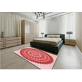 thumbnail image 5 of Ahgly Company Machine Washable Indoor Square Transitional Pastel Pink Area Rugs, 3' Square, 5 of 7