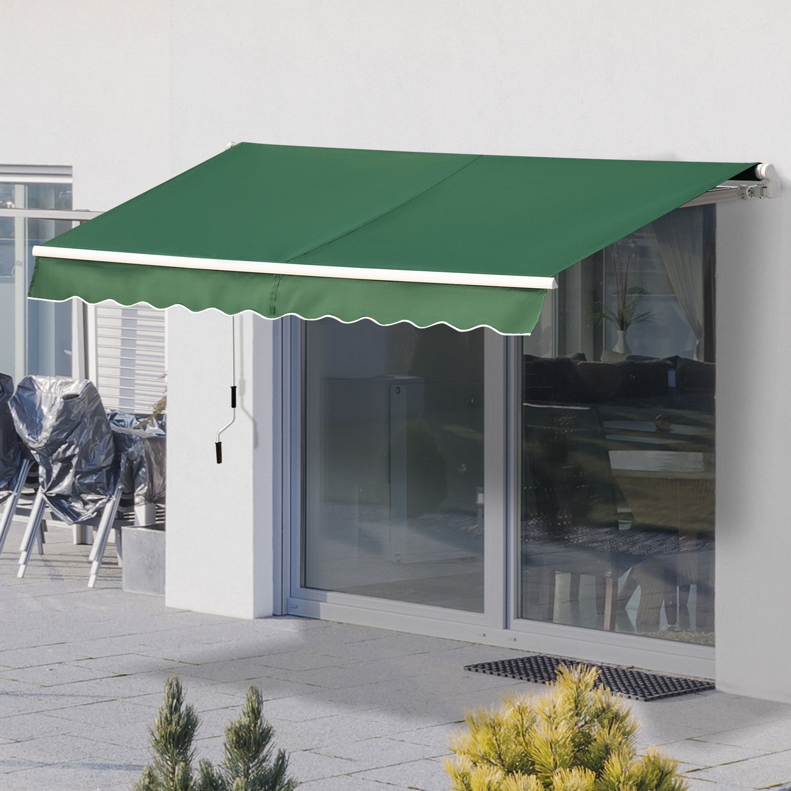 Garden Patio Manual Retractable Awning Canopy Sun Shade Shelter Upgrade