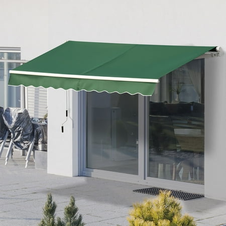 12' x 10' Manual Retractable Awning Sunshade Shelter Outdoor Patio