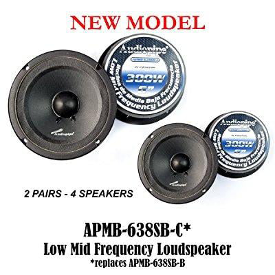 (4) audiopipe apmb-638sb-c two pair 6 6.5 sealed back loudspeakers car