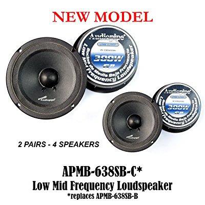 (4) audiopipe apmb-638sb-c two pair 6 6.5 sealed back loudspeakers car (The Best 6.5 Speakers)