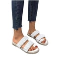 thumbnail image 4 of LEEYNEER Women Sandals Clearance 2023! Women‘s Flip-Flops Extremely Comfy Slides Sandals Car Stitching Hemp Rope Solid Color Flat Heel Back Hollow Low Top Slippers Non-Slip, 4 of 5