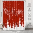thumbnail image 3 of Merry Christmas Decor Shower Curtain Set,White Fir Tree with Holidays Objects in Red Polyester Shower Curtain for Shower Stall Bathroom Waterproof with 12 Hooks 72x72 Inch, 3 of 6
