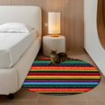 thumbnail image 2 of Round Rugs 4Ft, Mexico Striped Round Area Rug Washable Indoor Throw Carpet, Red Blue Green Rainbow Colored Stripes Soft Non Slip Circle Rug for Kitchen Nursery Room Home Decor Aesthetic, 2 of 8