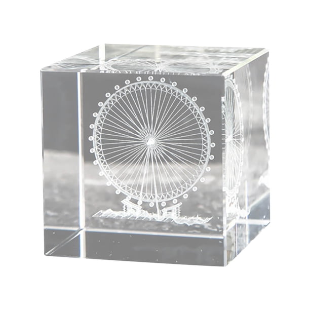 Cristal tallado con luna, sistema solar, nubes, escritorio en forma de corazón, adornos de regalo creativos Wmkox8yii gf7640