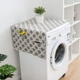 thumbnail image 1 of Nvzi 1 funda para refrigerador de una o dos puertas, de tela con estampado geométrico de mármol, para lavadora, 170 * 70 cm (blanca), 1 of 4
