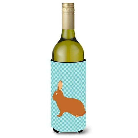 Rex Rabbit Blue Check Wine Bottle Beverge Insulator Hugger