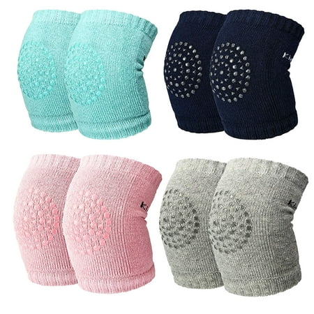 

QIIBURR Kids Elbow Pads and Knee Pads 4Pairs Kids Baby Safety Sport Crawling Elbow Cushion Knee Pads Protective Gear