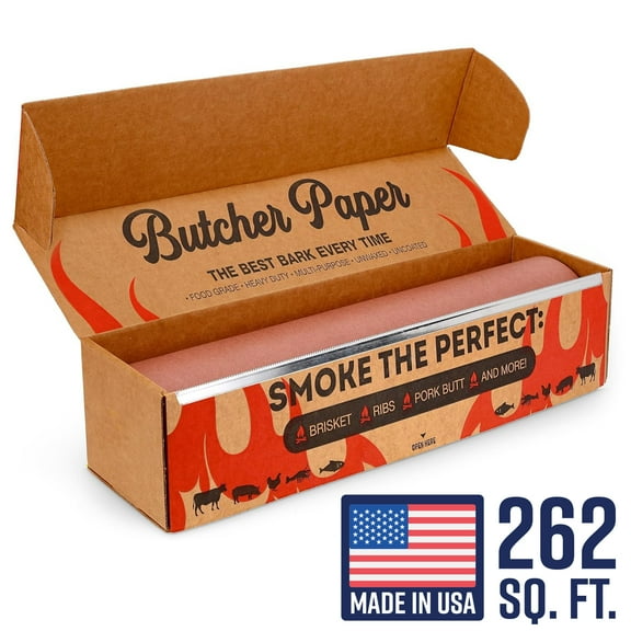 Bryco Goods Pink Butcher Paper Roll - 18 Inch x 175 Feet -  Made in USA - BBQ Paper for Smoking Meat - Food-grade, Uncoated, Unwaxed, Unbleached