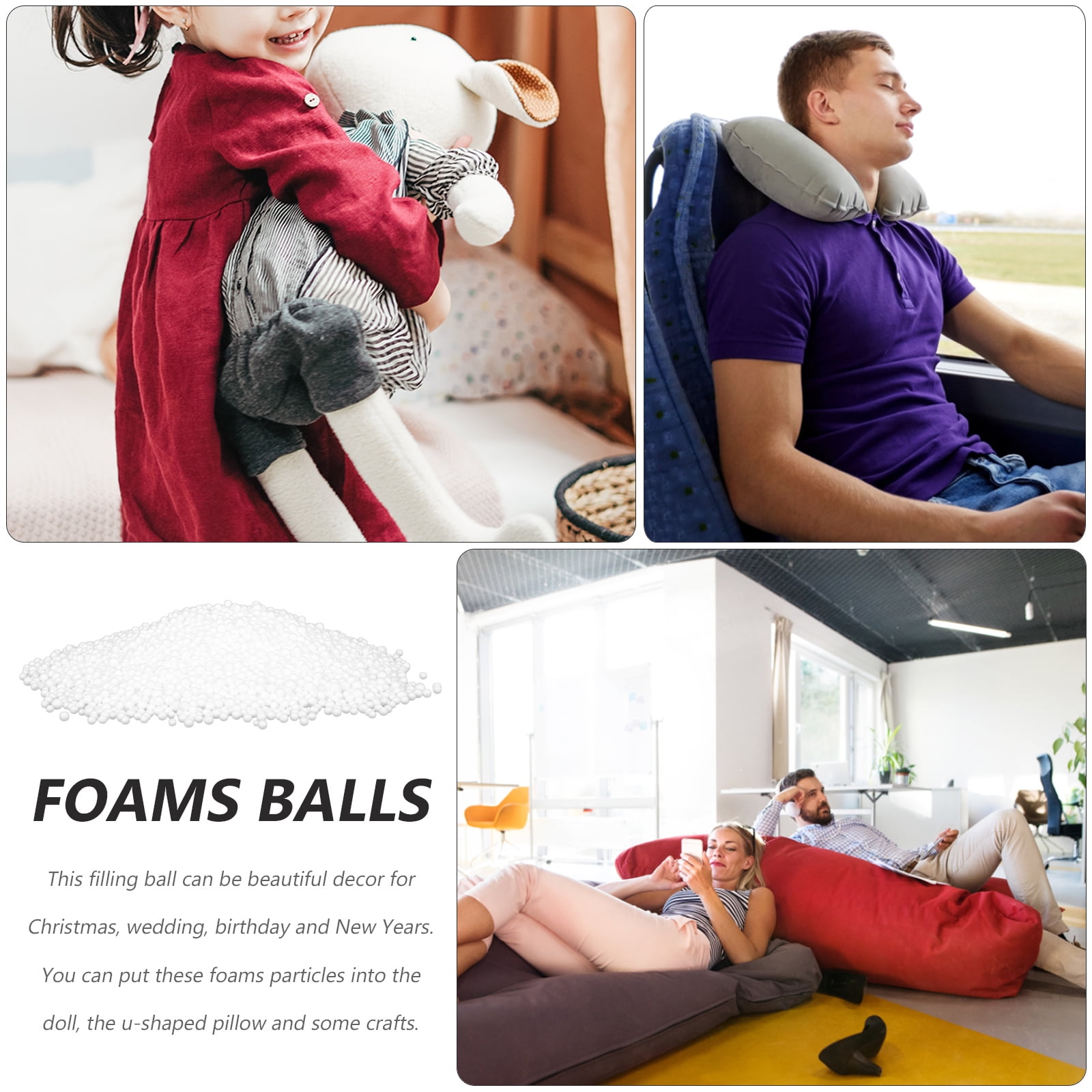 Large cushion filled with polystyrene balls discount