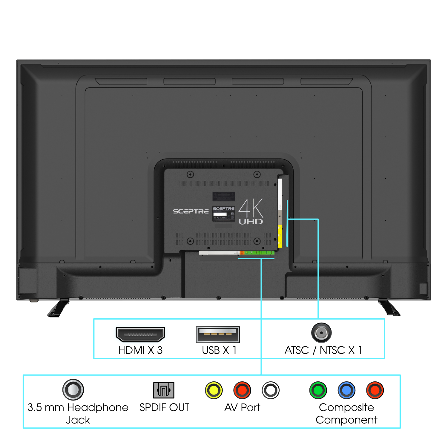 Sceptre 55" Class 4K UHD LED TV HDR U550CV-U - image 4 of 14
