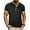 Black, variant on Men's Cotton Tee Shirt Henley Neck Button Short Sleeve Collared Shirt Summer Slim Fit Breathable Sports Tops
