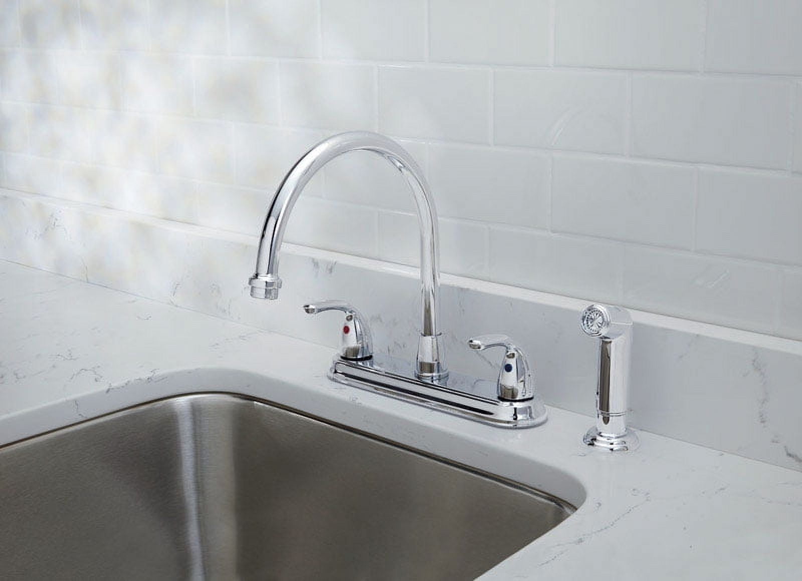 OakBrook Pacifica High Arc Two Handle Kitchen Faucet with Side Sprayer