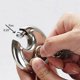 thumbnail image 3 of 70mm Large Distribution Padlock Stainless Steel Round Shape Cake Lock Warehouse Door Disc Chain Anti-theft Lock with 2 Keys, 3 of 4
