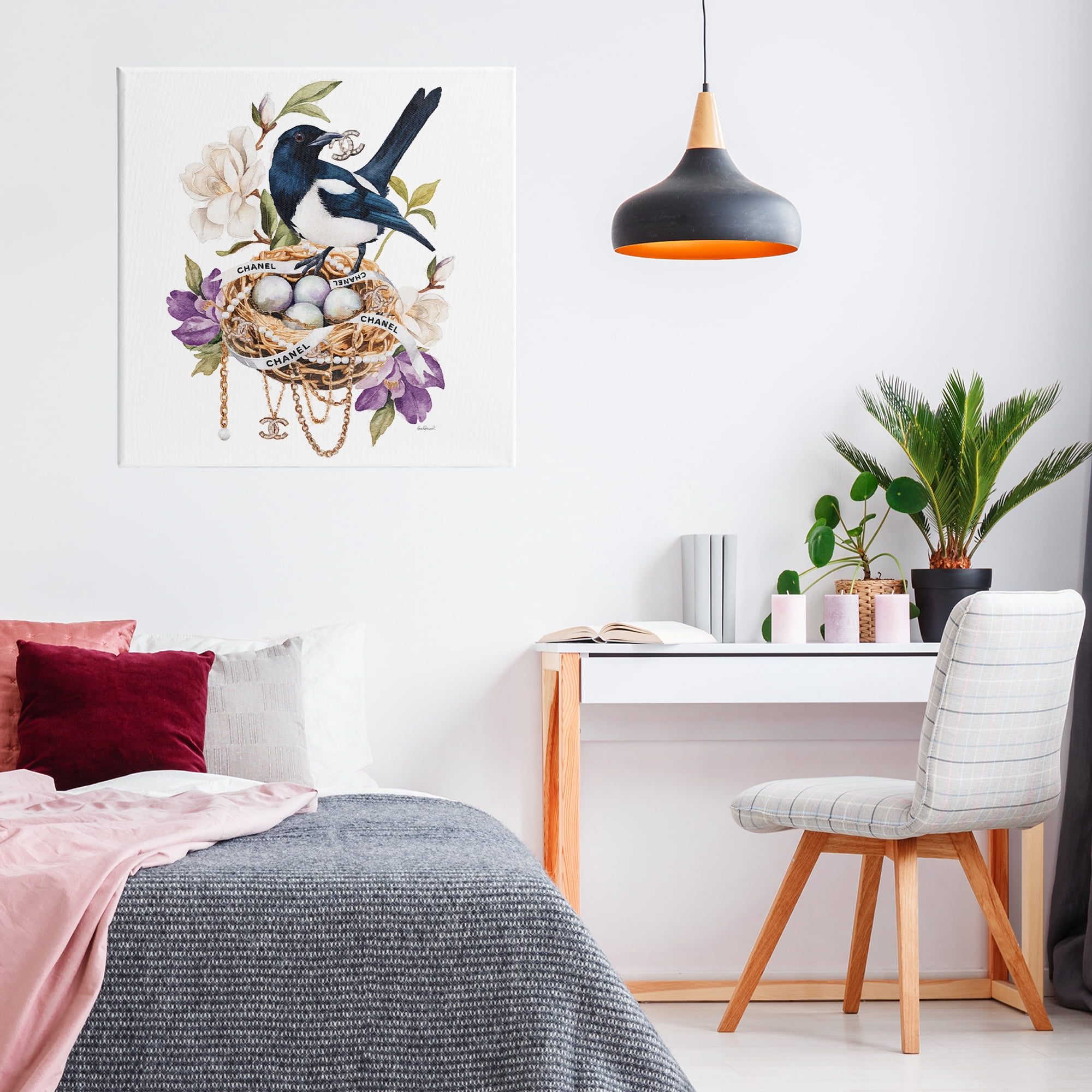 Stupell Industries Glam Birds Nest Magnolia Canvas Wall Art, design by Amanda Greenwood