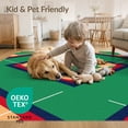 thumbnail image 4 of ODIKA 2'x3' Washable Throw Rug Diamond Sport Design With Bold Pennant Border Accents Baseball Field Refined for Hallway, Study Room, Non-Slip Low Profile, Flatwoven, 4 of 7