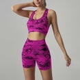 thumbnail image 2 of CIENVNSTG Two Piece Workout Sets for Women Summer Seamless High Waist Shorts Yoga Outfits Sports Bra Gym Shorts Workout Gym Yoga Hot Pink S, 2 of 5