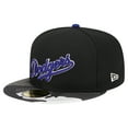 thumbnail image 3 of Men's New Era Black Los Angeles Dodgers Metallic Camo 59FIFTY Fitted Hat, 3 of 5