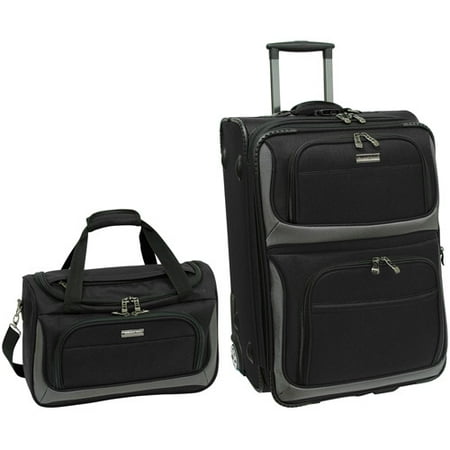Traveler's Choice Lightweight 2-Piece Carry-On Luggage Set, Black ...
