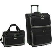 Traveler's Choice Lightweight 2-Piece Carry-On Luggage Set, Black