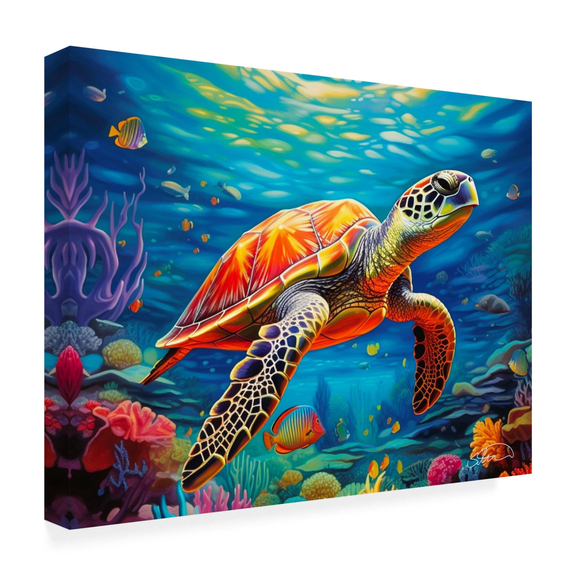 Canvas Wall Art - Stewart 'Under The Sea Magical Color' Wall Art for Living Room, Bedroom, or Office Décor by Trademark Fine Art - 24 x 18 Inches