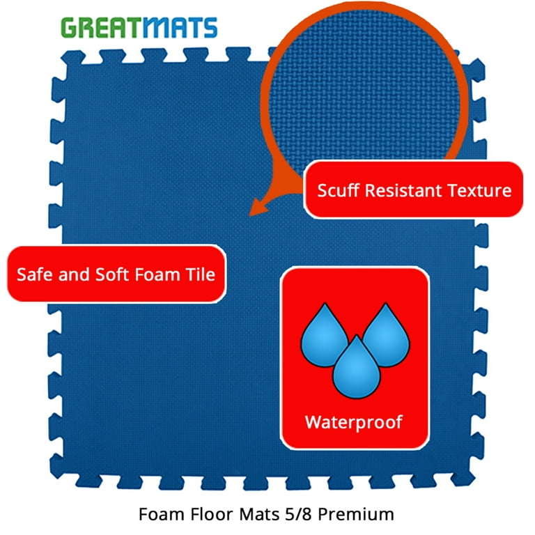 Greatmats Foam Kids and Gym Mats Premium 5/8 Inch x 2x2 Ft. Black