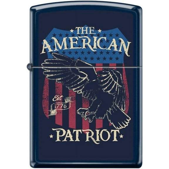 Zippo Lighter- American Patriot Bald Eagles Navy Matte Windproof Lighter #Z5254
