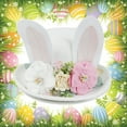 thumbnail image 2 of UJNDER Easter Rabbit Ears Rounded Hat Cute Performance Party Prop Accessory for Celebrations and Events White, 2 of 5