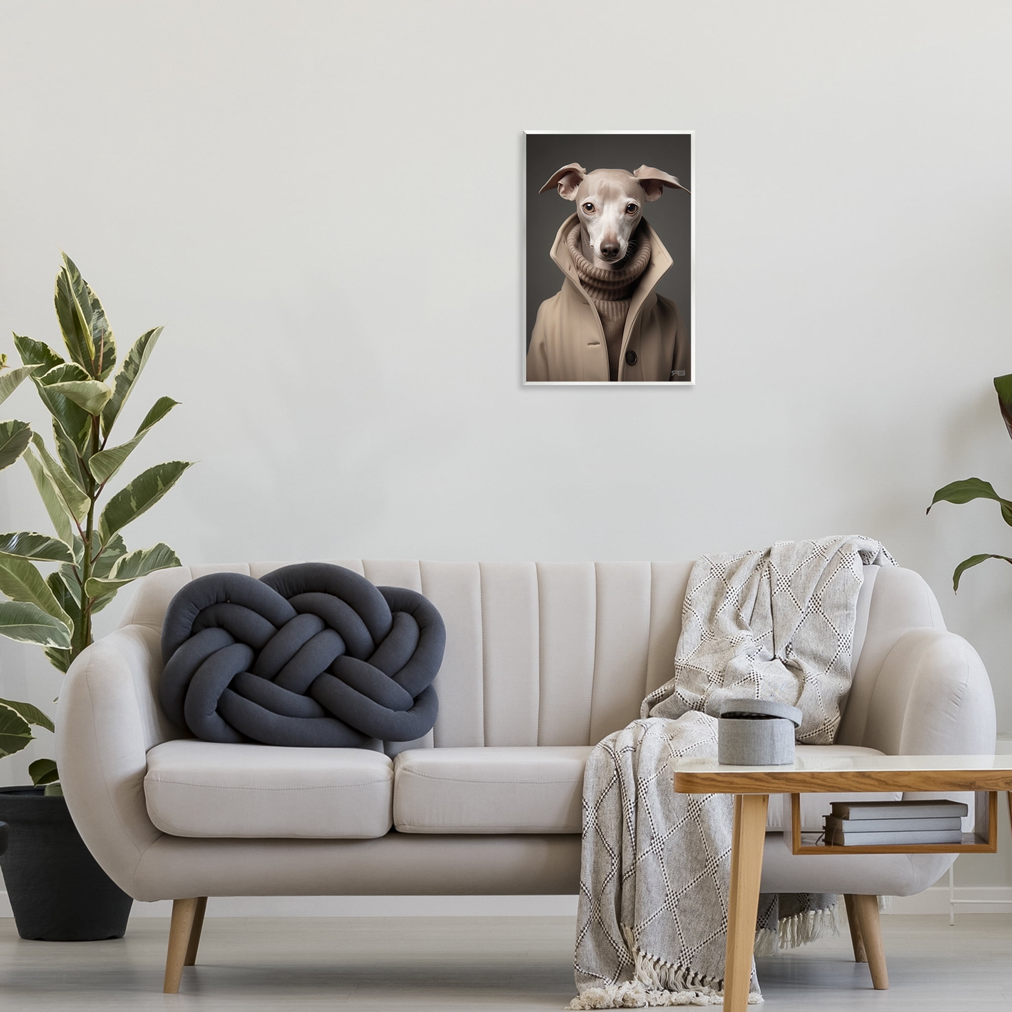 Stupell Industries Chic Fashion Greyhound Animals & Insects Painting Unframed Art Print Wall Art, 13 x 19