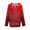 thumbnail image 6 of Women's Fashion Christmas Print Casual Zip-Up Long-Sleeve Hooded Jacket, for Outdoor Activities and Daily Use,Red,2XL, 6 of 6