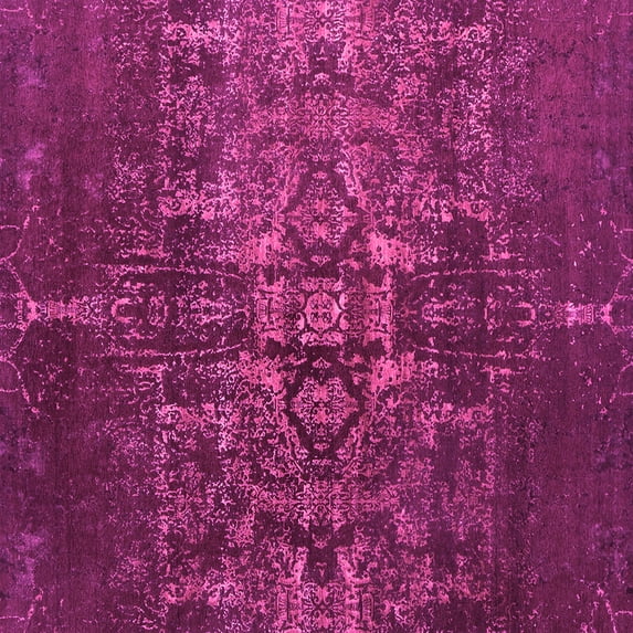 Ahgly Company Indoor Square Oriental Pink Industrial Area Rugs, 5' Square