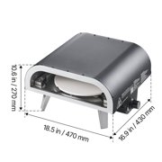Portable Propane Pizza Oven with Rotating Stone, 12 Inch Outdoor Gas Pizza Maker for Backyard, Camping&Patio - Includes Carry Bag, Black