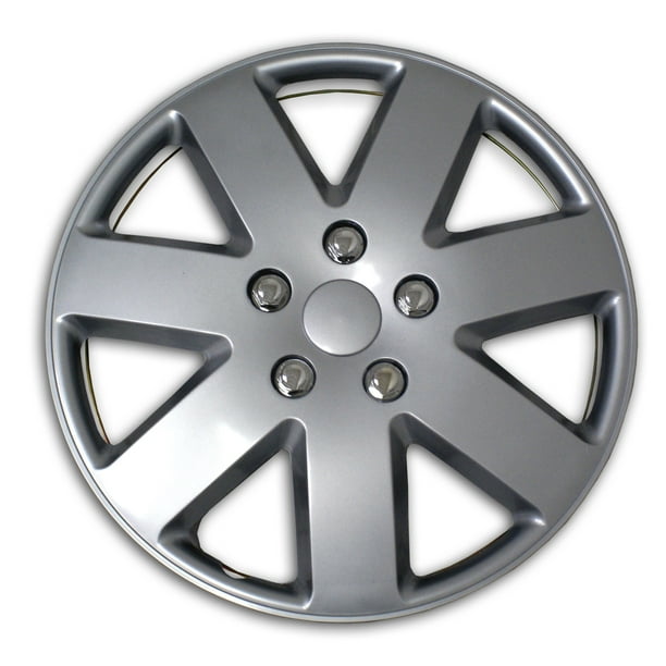 Set of 4 Metallic Silver Hubcaps 16" Type 2 WSC2058S16 Hub Caps