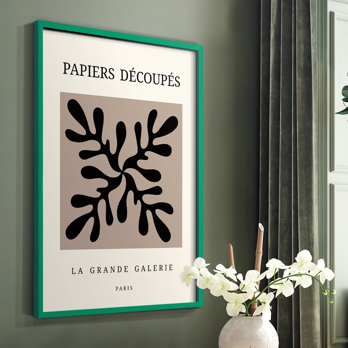 Matisse CCCXCVII in Green Solid Wood 11 x 14 Framed Print