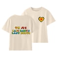thumbnail image 1 of Gibobby Camisa&nbsp;Moda Camiseta de manga corta con estampado de letras de amor para niños grandes, de cuello redondo, camiseta informal, camiseta con estampado de doble（Beige， 8-9 Años), 1 of 5