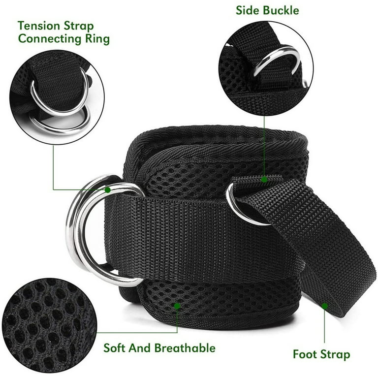 Adjustable Wrist Ankle Cuffs D Ring Pulley Lifting Straps Gym