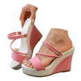 thumbnail image 3 of DAFEI Thick Soled Toe Wedge Slip Height Increasing Sandals with Cut Out Design Comfortable Women's Sandals, 3 of 8
