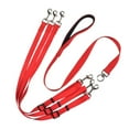 thumbnail image 2 of 3 in 1 Dog Leashes Multi Pet Leads 3 Way Dog Lead Splitter Pet Triple Lead Coupler Adjustable Detachable Nylon Traction Rope for One/Two/Three Dog Cats Pet Walking/Red, 2 of 9