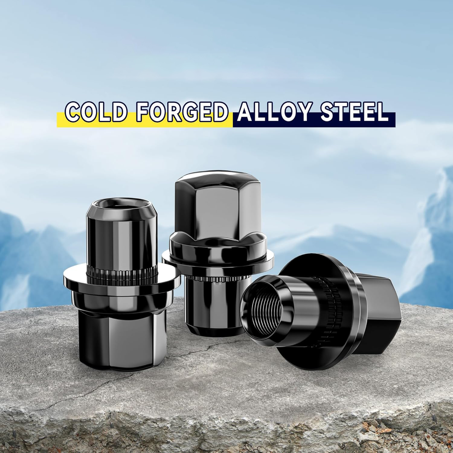 20PCS M14x1.5 Black Closed End Style Wheel Lug Nuts Mag Seat 1.83'' Tall 0.87'' Hex Wheel Lug Nuts for Land Rover LR3 LR4 Range Rover & Sport